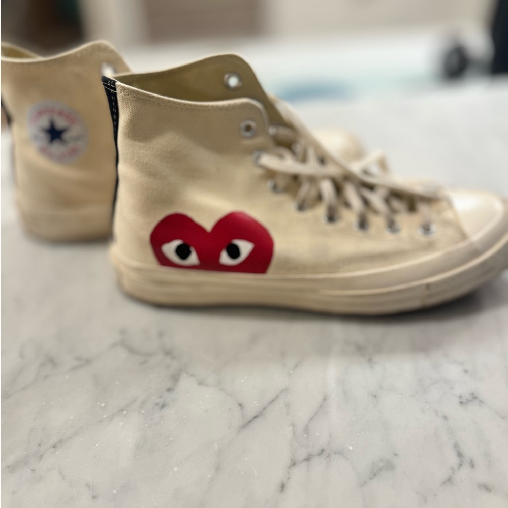 Converse Play Commes Des Garçons Sneakers with Red Heart Logo